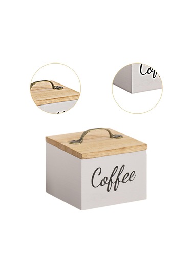 Suntek Kapaklı Kahve Pod Tutucu Tezgah Mutfak Masası Için Çok Beyaz