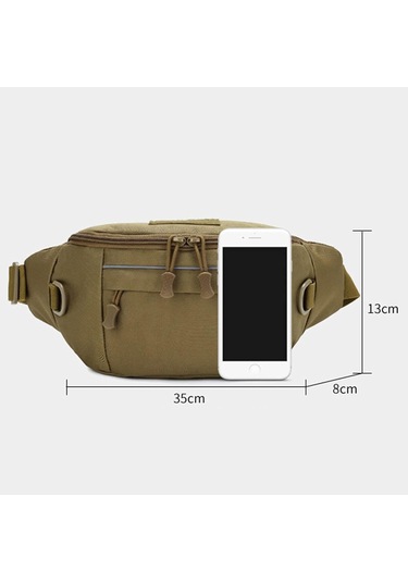 Bel Çantası Erkek Açık Hava Taktik Bel Çantası, Fanny Paketi Spor Bisiklet Paketi Omuz Kemer Çantası, Seyahat Telefon Kılıfı Çantası Erkek İçin 7 Siyah