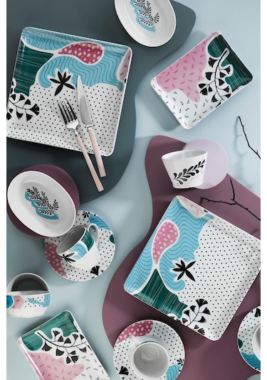 Tan 32 Parça 6 Kişilik Kahvaltı Takımı 12256 Çok Renkli