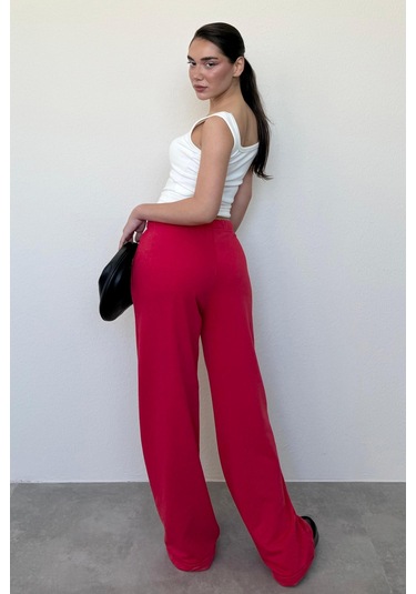 Madmext Kırmızı Bol Paça Kadın Eşofman Altı Mg2279 Kırmızı