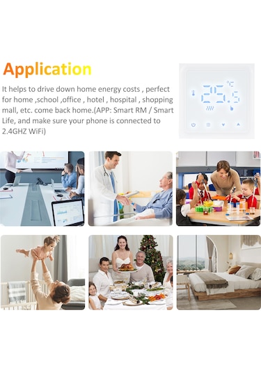 Geeksen Hy610 Akıllı Sıcaklık Kontrol Cihazı, Led Ekranlı, 3a Kazan Uyumlu, Manuel Kontrol, Beyaz, 0.5 Doğruluk, 90-240v