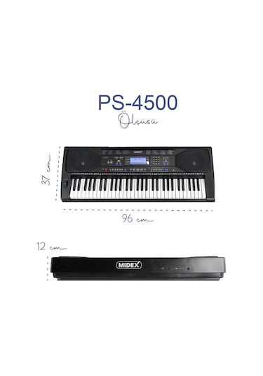 Midex Ps-4500 Tuş Hassasiyetli 61 Tuşlu Org Dijital Lcd Ekran