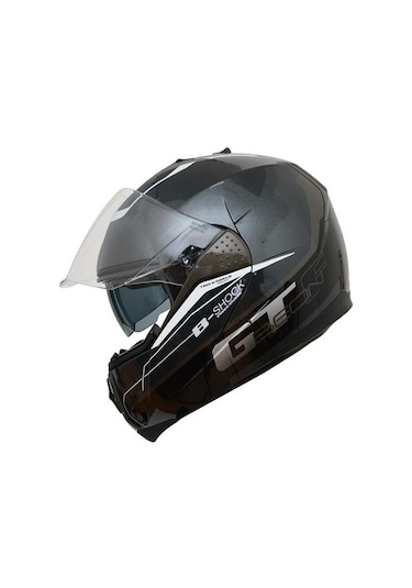 Beon B700 B-Shock Çene Açılır Vizörlü Kask Gri - Siyah