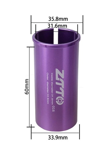 Ztto Bisiklet Koltuğu Direği Adaptörü Alüminyum Bisiklet Selesi Direği Tüpü Azaltıcı Kol Dönüştürücü - 31,6 Mm'den 33,9 Mm'ye