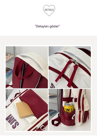 Retro Öğrenci Bilgisayarı Sırt Çantası-siyah Siyah