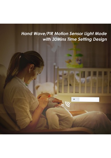Hangfox 46 Led'li Akıllı Dolap Lambası - Pır Hareket Algılama, Elle Tarama, Sürekli Aydınlatma Modu, Manyetik Taban, Type C Şarj, 1500mah Pil, Beyaz Işık Beyaz