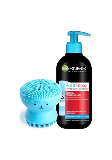 Garnier Saf Ve Temiz Kömürlü Temizleme Jeli 200 ML + Yıkama Aparatı