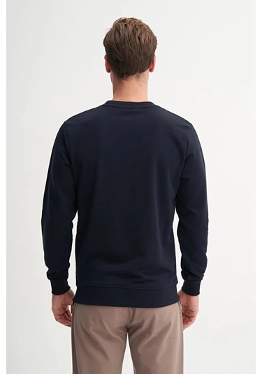 Cazador Slim Fit Mevsimlik 3 İplik Pamuk Karışımlı Sweatshirt-54160 Lacivert