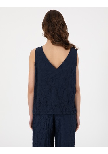 Pierre Cardin Kadın Lacivert Kısa Kollu Bluz 50301151-vr033 Lacivert