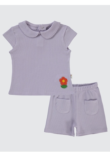 Civil Baby Kız Bebek Şortlu Takım 6-18 Ay Lila Lila