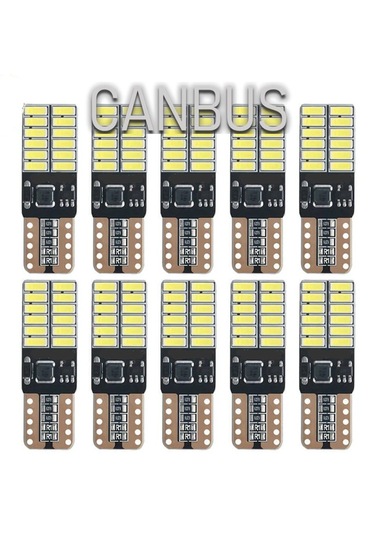 10 Adet T10 LED Park Plaka Tavan Ampulü 24 Ledli Beyaz Sadece 24 Volt Araçlar