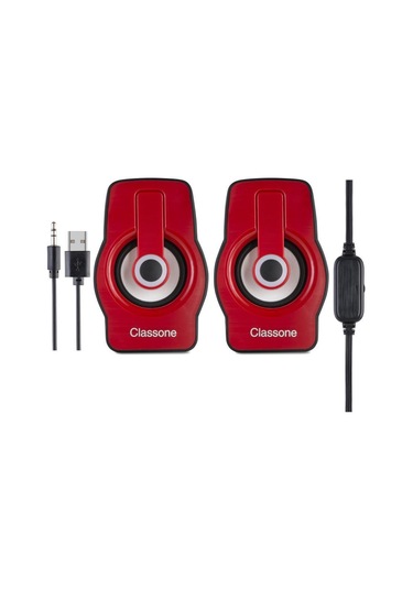 Classone X1 Red Rgb Gaming Hoparlör - Kırmızı