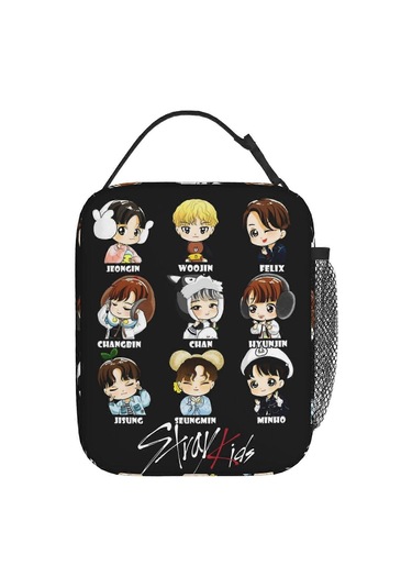 Anime Stray Kids 4 - 2 Öğle Yemeği Çantası Termal Taşınabilir Öğle Yemeği Kutusu Yalıtımlı Çanta Soğutucu Çantalar Yetişkinler İçin Ofis Piknik İş Hediyeleri 0564 Çok Renkli