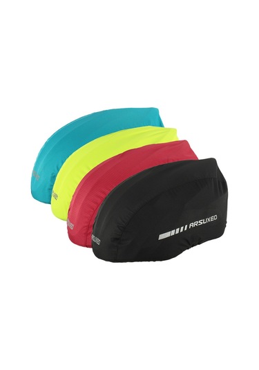 Arsuxeo Siyah Su Geçirmez Yansıtıcı Şerit Ile Bisiklet Kask Kapak Y11547b Siyah