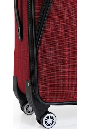 Oleets 8 Tekerli Su Geçirmez Ultra Kalite Kumaş Orta Boy Valiz Bordo