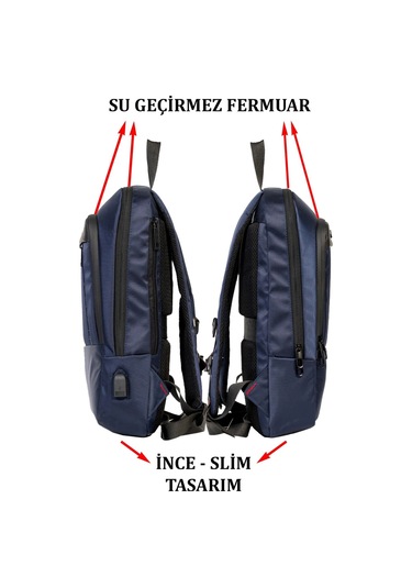 Dada 08 Laptop Tablet Sırt Çantası 15.6 İnç Sırt Ve Taban Destekli Lacivert