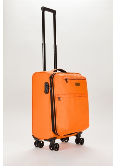 Unisex Kabin Boy Kumaş Valiz 028-03 Turuncu