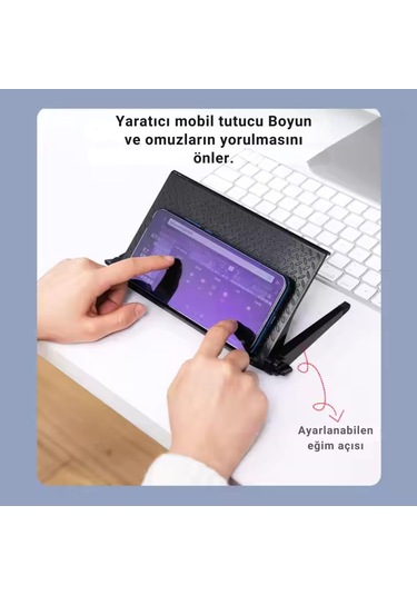 Polham 22x11 Cm Tv Üstü Kumanda, Modem, Tv Kutusu Rafı, Monitör, Notebook Uyumlu Düzenleme Rafı Siyah