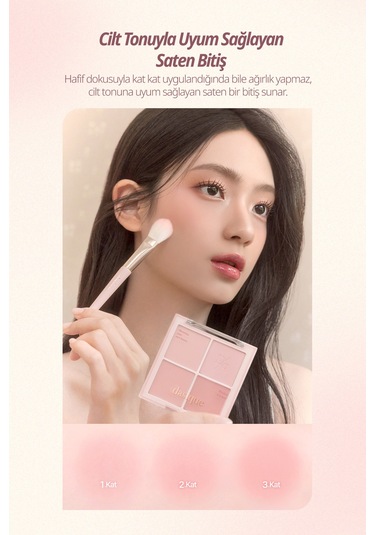 Dasique Karıştırılabilir Renk Tonlarına Sahip 4lü Allık Blending Mood Cheek 15 Rose Milk Tea 15 Rose Milk Tea