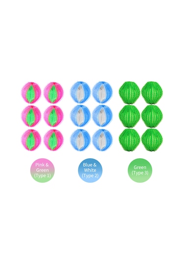 Youmex 6 Adet Pembe+yeşil 3.5cm Abssürekli Kullanılabilir Kir Ve Tüy Temizleyici Çamaşır Makinesi Topları - Kir Giderici, Çatlak Önleyici, Pratik Ev Kullanıma Uygun Yeşil