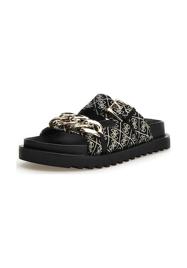 Black Platino Kadın Guess Footwear Dress Kadın Sandalet FL6FATFAL