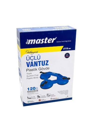 Master 507602 Plastik Gövde Üçlü Cam Vantuzu