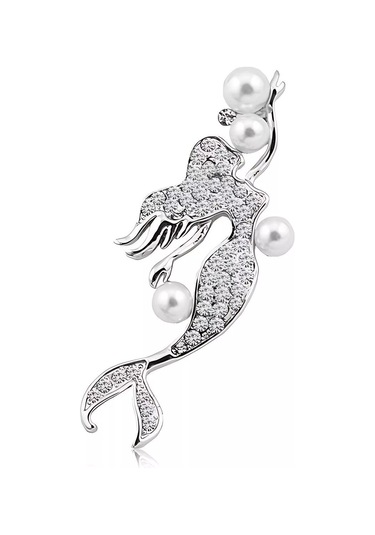 Bijoubijou Takı Broş Denizkızı 245830385 Gri