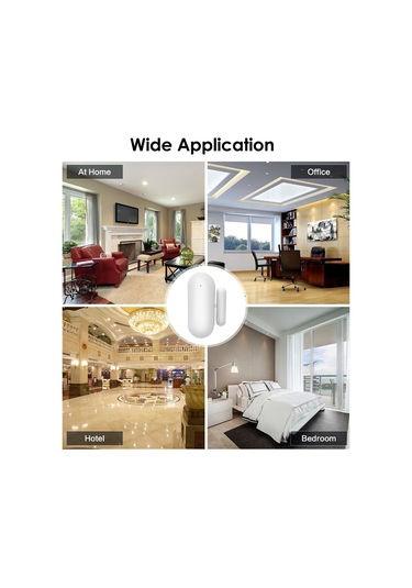 Fosenze Akıllı Pencere Kapı Alarmı, Ev Güvenliği İçin, Alexa Ve Google Uyumlu, 433mhz, Plastik, Beyaz