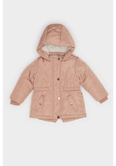 Defacto Kız Bebek Kapüşonlu Çıtçıt Kapamalı Mont A2451a525aubg321 Bej