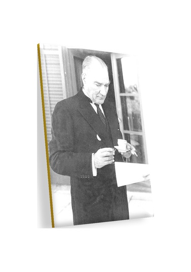 Cakasepetim Atatürk Smokinli Kahve Sigara Ahşap Mdf Tablo
