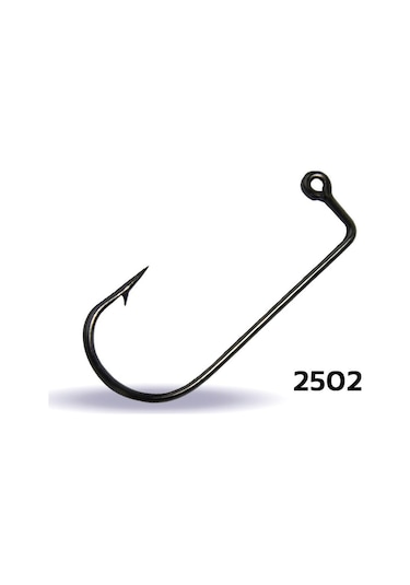 Youvella 2502 Jig Head İğnesi Delikli Uzun 100'lü Kutu Black Nikel 2/0
