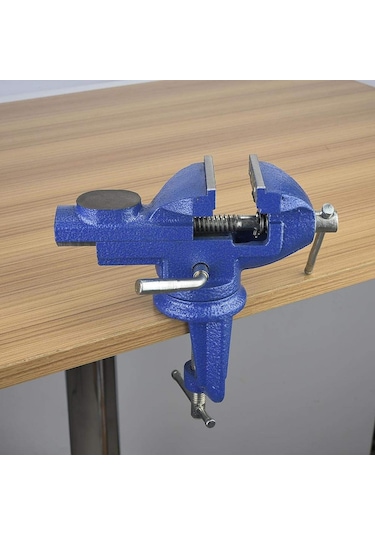 Steiner 60 Mm Dönerli Örslü Mini Masa Ve Tezgah Mengenesi Mavi