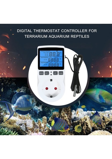 Besthome1 Priz Dijital Termostat Kontrol Cihazı, Lcd, Isıtma Soğutma Kontrol, Çıkış Fişi