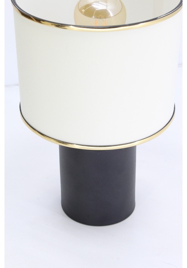 Badem Masa Abajuru Gece Lambası Yatak Başı Aydınlatma Dekoratif Lamba Bej Siyah