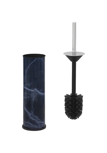 SİLİWAX LACİVER MERMER -2 Li Set Pedallı Çöp Kovası ve Wc Klozet Lacivert