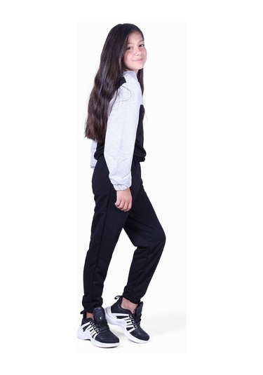 Fyk Kids Snow Fashıon Baskılı Kız Eşofman Takımı Siyah