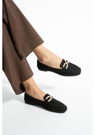 Modafrato Aly-165 Kadın Babet Günlük Kadın Ayakkabı Siyah