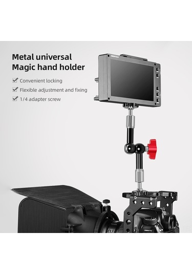 Dofolink Alüminyum Fleksibel Kamera Braketi - 360 Döner Top Kafa, 1/4" Vida Bağlantısı, Çift Toplu, Sabit Konum Kilidi