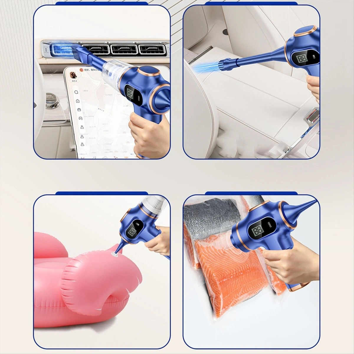 Crackedice Kablosuz Araba Elektrikli Süpürge Taşınabilir Robot Elektrikli Süpürge Siyah A