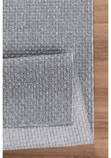 Natura Premium Kalite Kaymaz Tabanlı Doğal Yıkanabilir Kilim Oturma Odası Balkon Bahçe Mutfak Kilim Bk102-a.gri 120x180