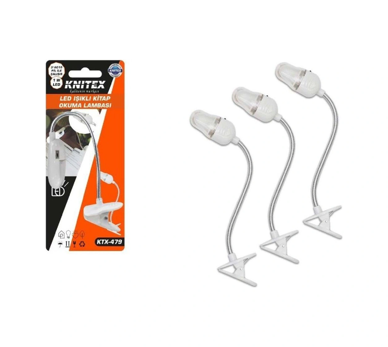 Pratik Mini Kitap Okuma Lambası Beyaz