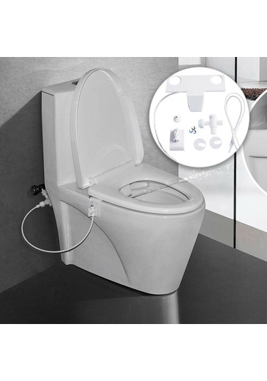 Homyl Banyo Su Spreyi Elektrikli Olmayan Mekanik Bide Klozet Beyaz