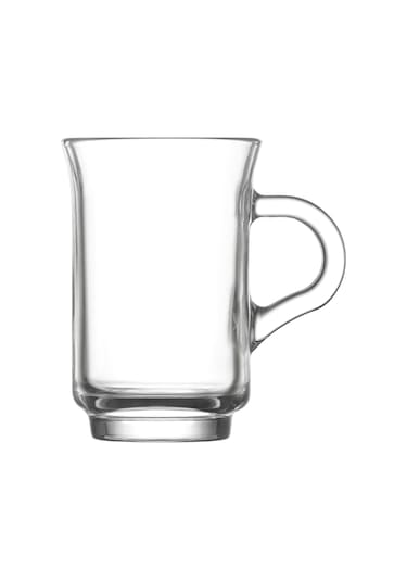 LAV Ada Cam Kulplu Çay Bardağı 6 Kişilik 155 ml Kulplu