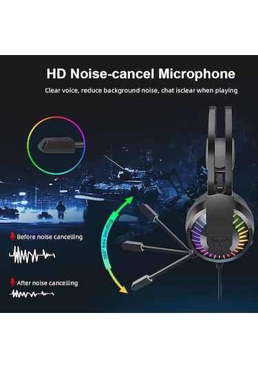 Leezsing Ovleng Gt68 Rgb Aydınlatmalı Oyun Kulaklığı - Mikrofonlu, 3.5mm Ve Usb Bağlantılı, Ayarlanabilir Ses Kontrollü