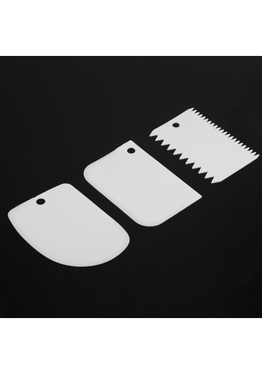 Yaleker 3'lü Pasta Krem Kalıp Seti - Yiyecek Grubu Pp Malzeme, Düz Ve Dişli Tasarım, Kolay Temizleme Ve Saklama Diğer