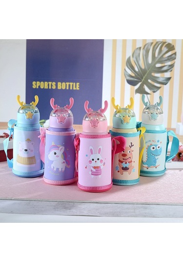 316 Kalite Paslanmaz Çelik Çocuklar İçin Bpa İçermeyen Soğuk Tutan Termal Yalıtımlı Led Işıklı Akıllı Termos Bardak 500 Ml Kapasiteli Pembe