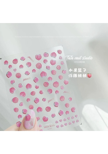 Güzel Kırmızı Meyve Çilek Kiraz Ilmek Aşk Kalp Yıldız İpek Kurdele 5d Nail Art Çıkartmalar Şık Kendinden Yapışkanlı Manikür Çıkartması Siyah & Mavi