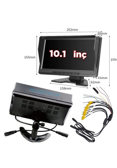 8 Kanallı Hybrid Monitör Kamerasız - 12 24 Volt - Kayıt Yapmaz