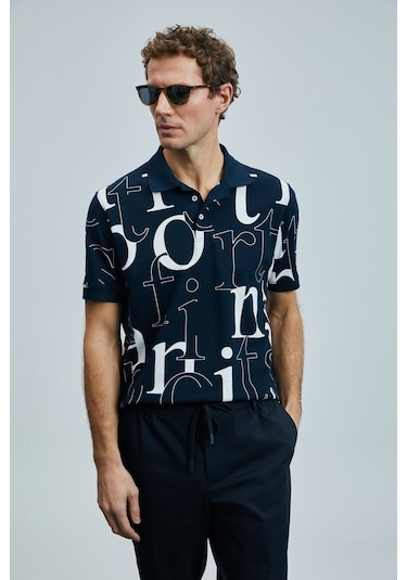 Lufian Erkek Dıamond Smart Polo T-shirt 111040219 Lacivert Lacivert