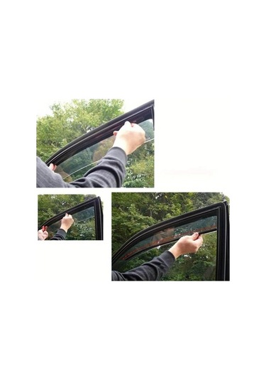 Xuweiwei 2 Adet Evrensel Araç Yan Cam Perdesi Güneşlik Seti Beige 19.69x18.5inch